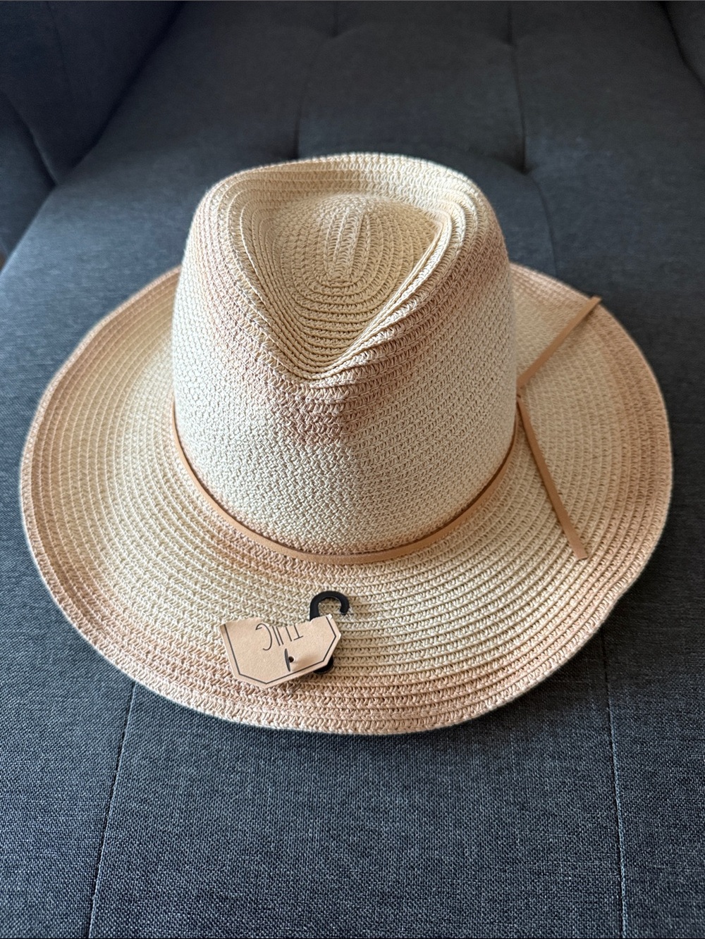 Straw Sun Hat with Thin Band - Natural Beige